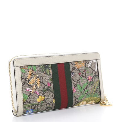 Gucci GG Supreme Monogram Flora Ophidia Zip Around Wallet White 2 of 7