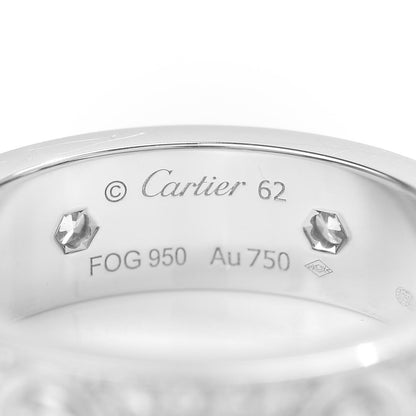 Cartier 18K White Gold Diamond 6.5mm LOVE Paved Ring 62 10 4 of 5