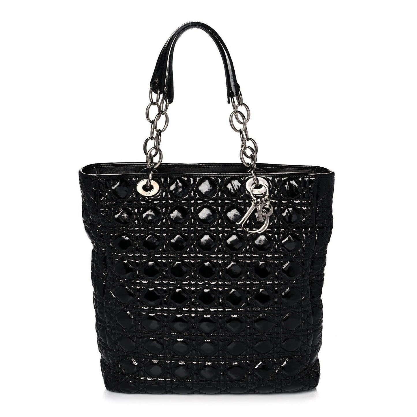 Patent Cannage Dior Soft Shopping Tote Black