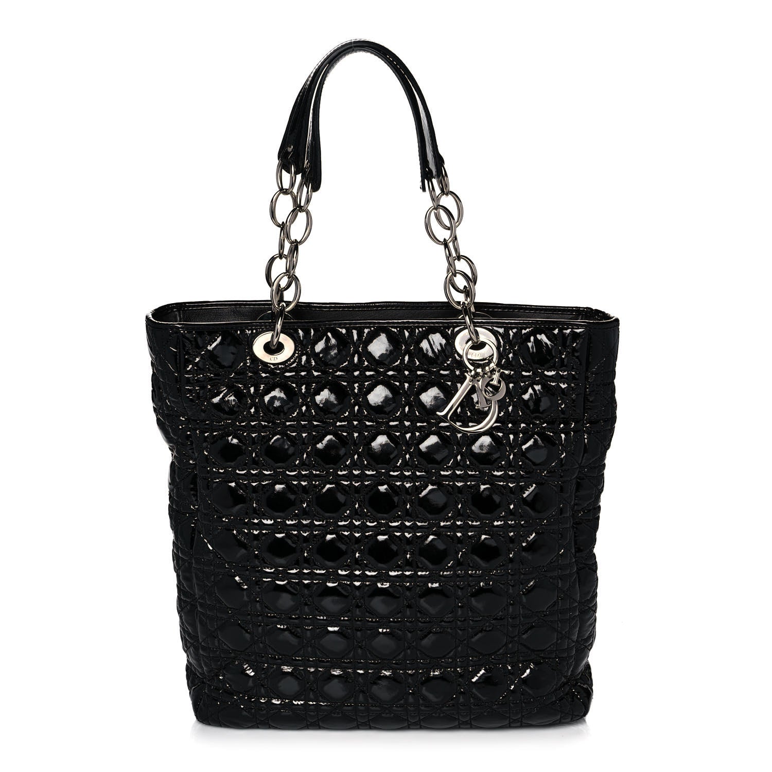 Christian Dior Patent Cannage Dior Soft Shopping Tote Black 1 of 9