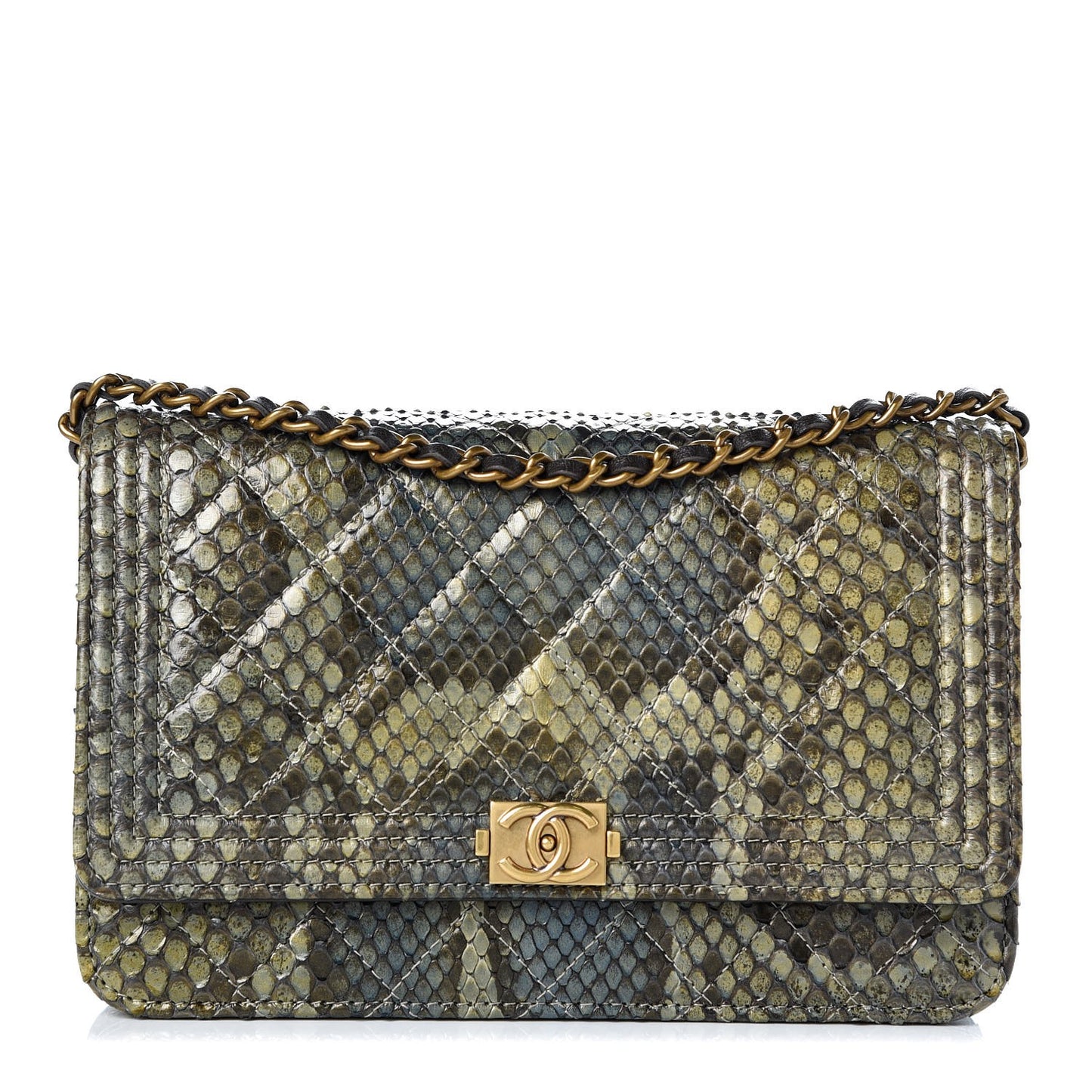 Metallic Python Boy Wallet On Chain WOC Green