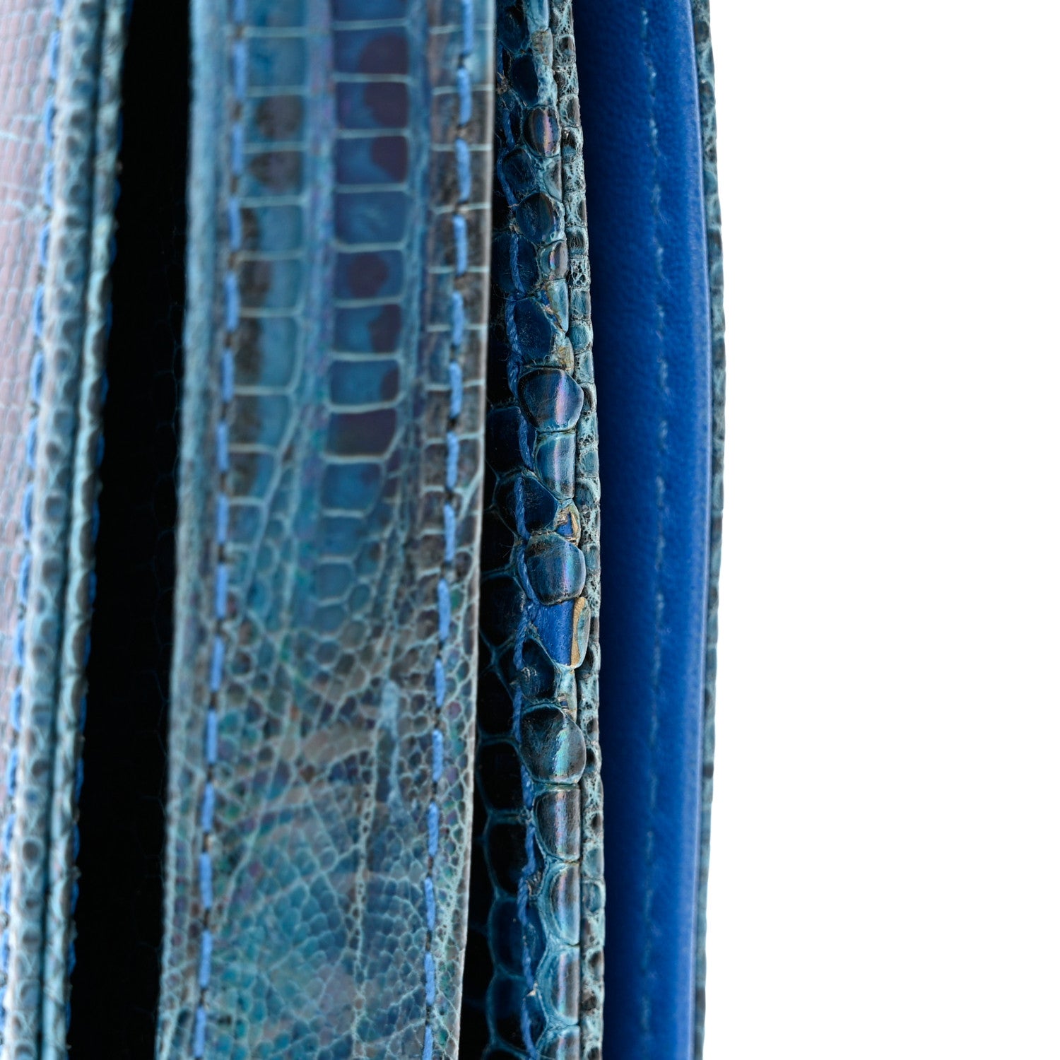 Fendi Iridescent Lizard Shoulder Bag Blue 11 of 11