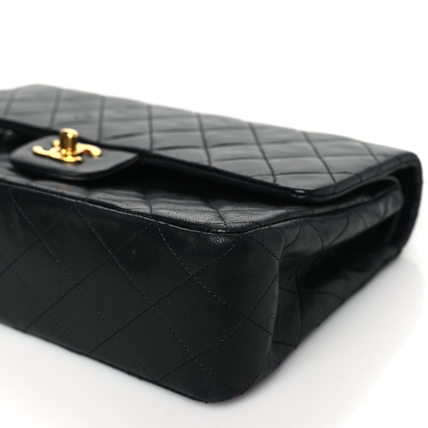Chanel Lambskin Quilted Medium Double Flap Black 10 of 11
