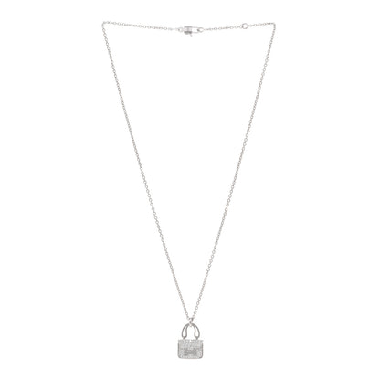 Hermes 18K White Gold Diamond Constance Amulettes Pendant Necklace 3 of 6