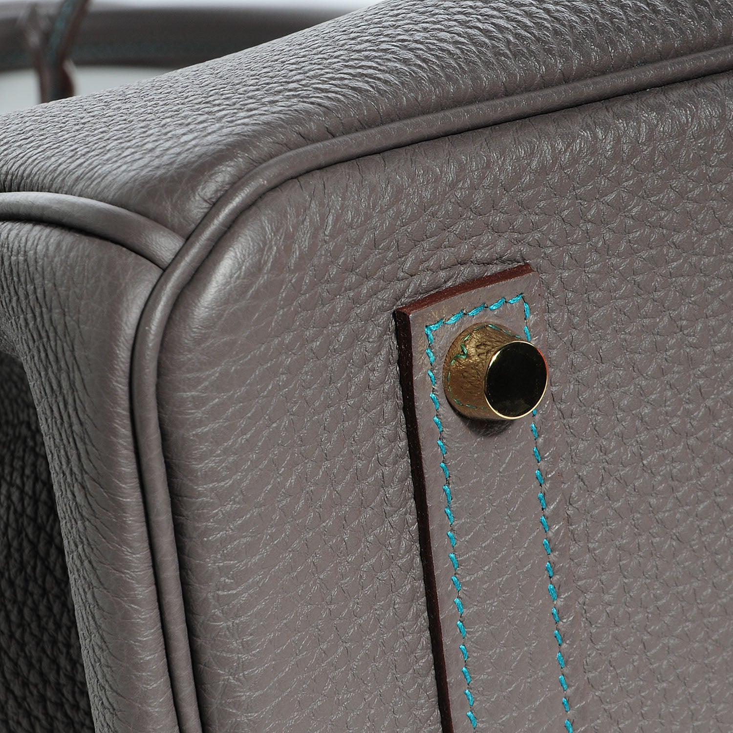 Hermes Togo Horseshoe Birkin 35 Etain Bleu Paon 25 of 26