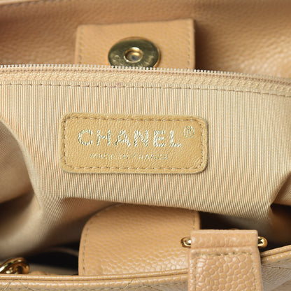Chanel Caviar Quilted Petit Shopping Tote PST Dark Beige 6 of 14