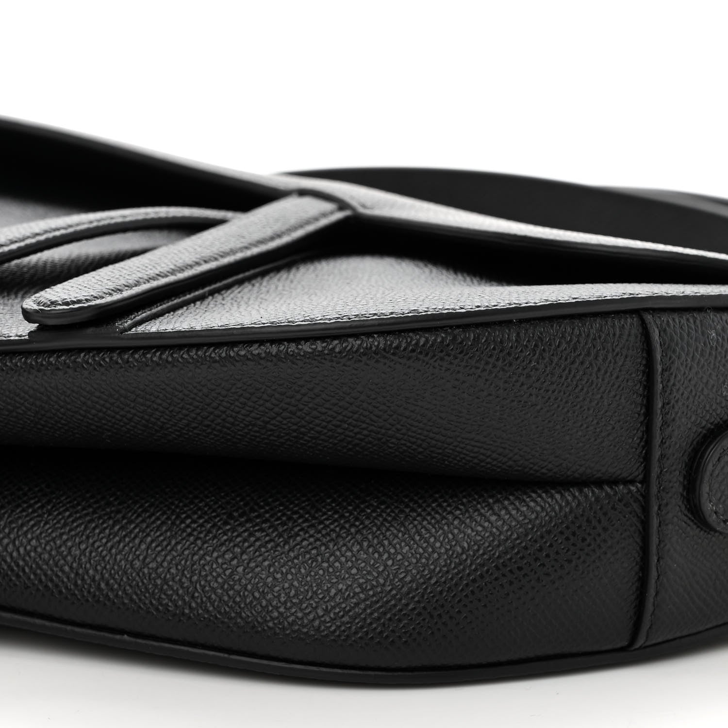 Christian Dior Grained Calfskin Saddle Bag With Strap Black 8 of 8