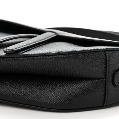 Christian Dior Grained Calfskin Saddle Bag With Strap Black 8 of 8