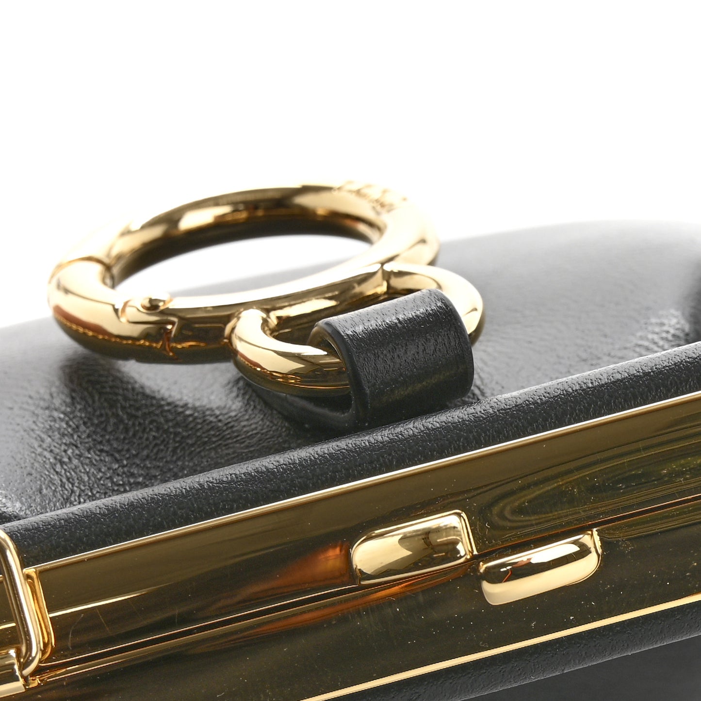 Shiny Nappa Nano Fendi First Bag Charm Black