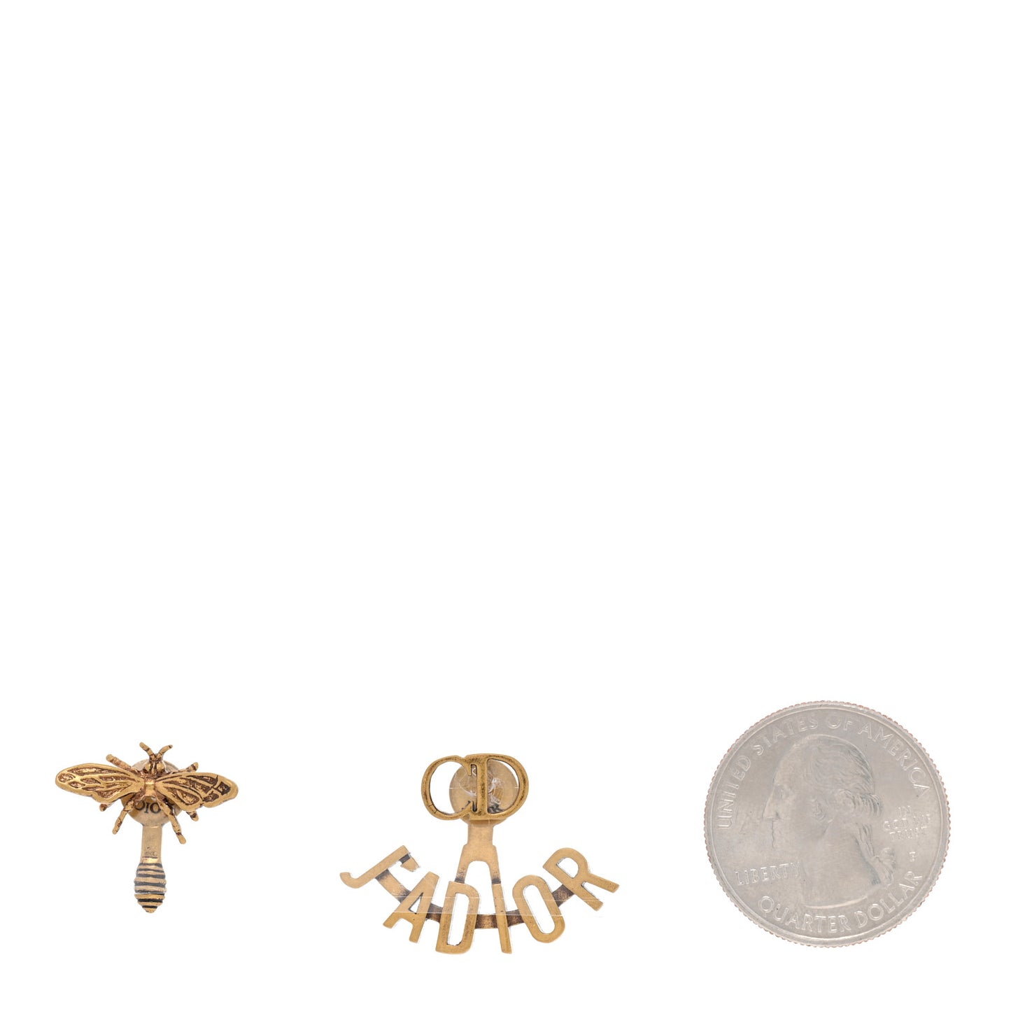 Metal J'Adior Earrings Aged Gold