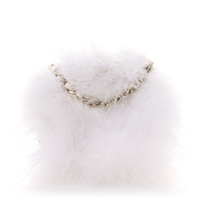 Chanel Lambskin Fur Quilted Round Clutch With Chain Ivory 1 of 11