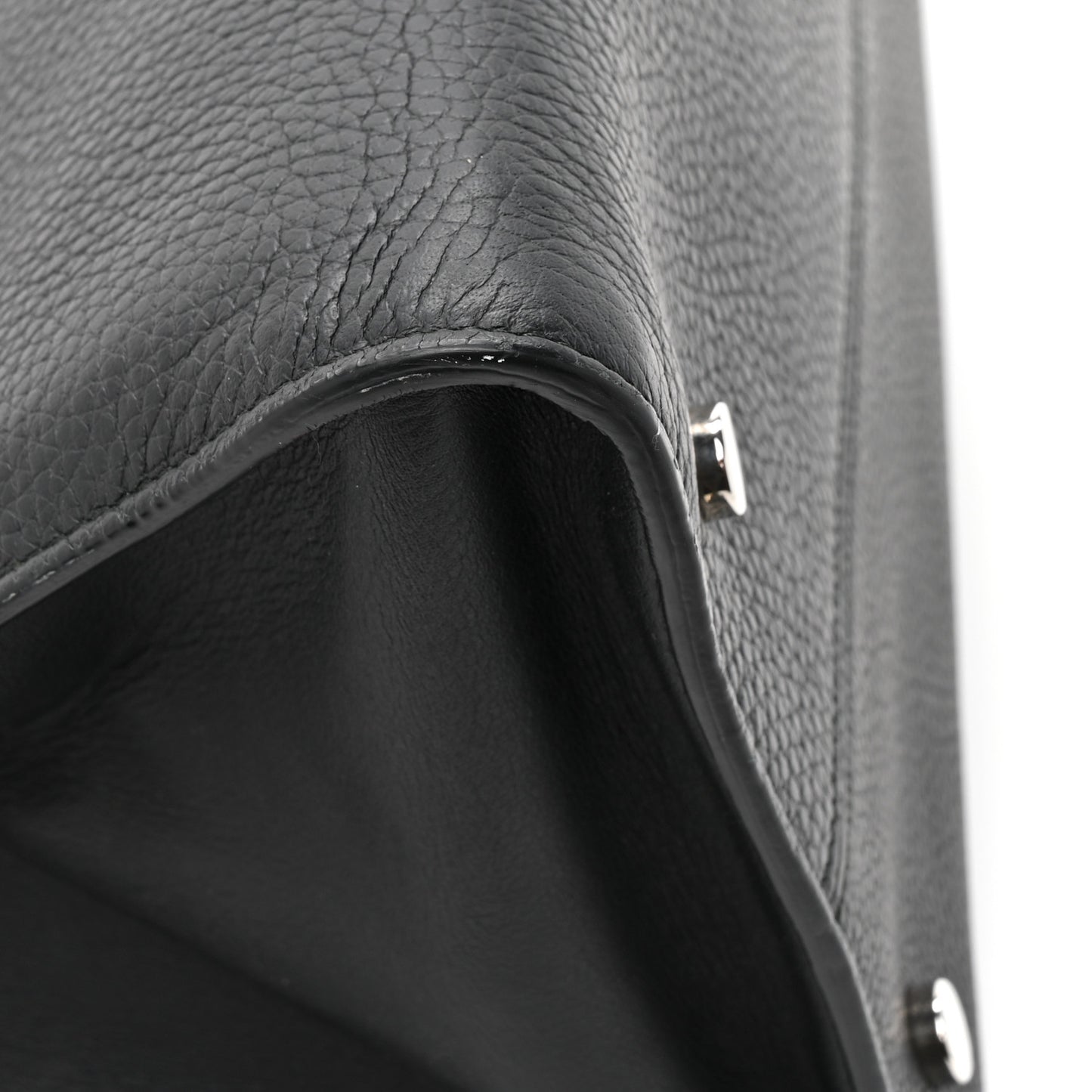 Grained Calfskin Large Diorever Flap Black