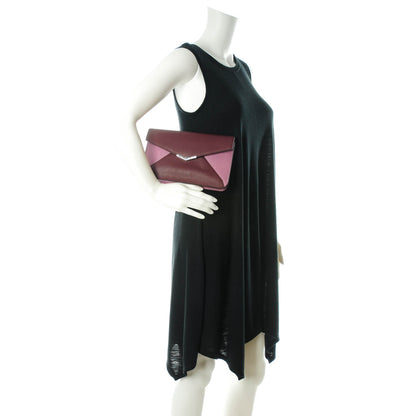 Fendi Calfskin Vitello Elite 2Jours Clutch Bordeaux 2 of 9