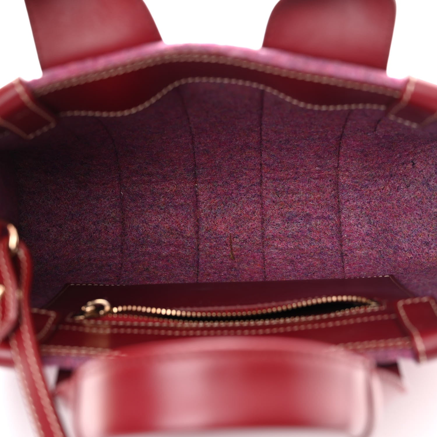 Chloe Recycled Felt Calfskin Small Woody Ribbon Tote Striking Purple 5 of 11