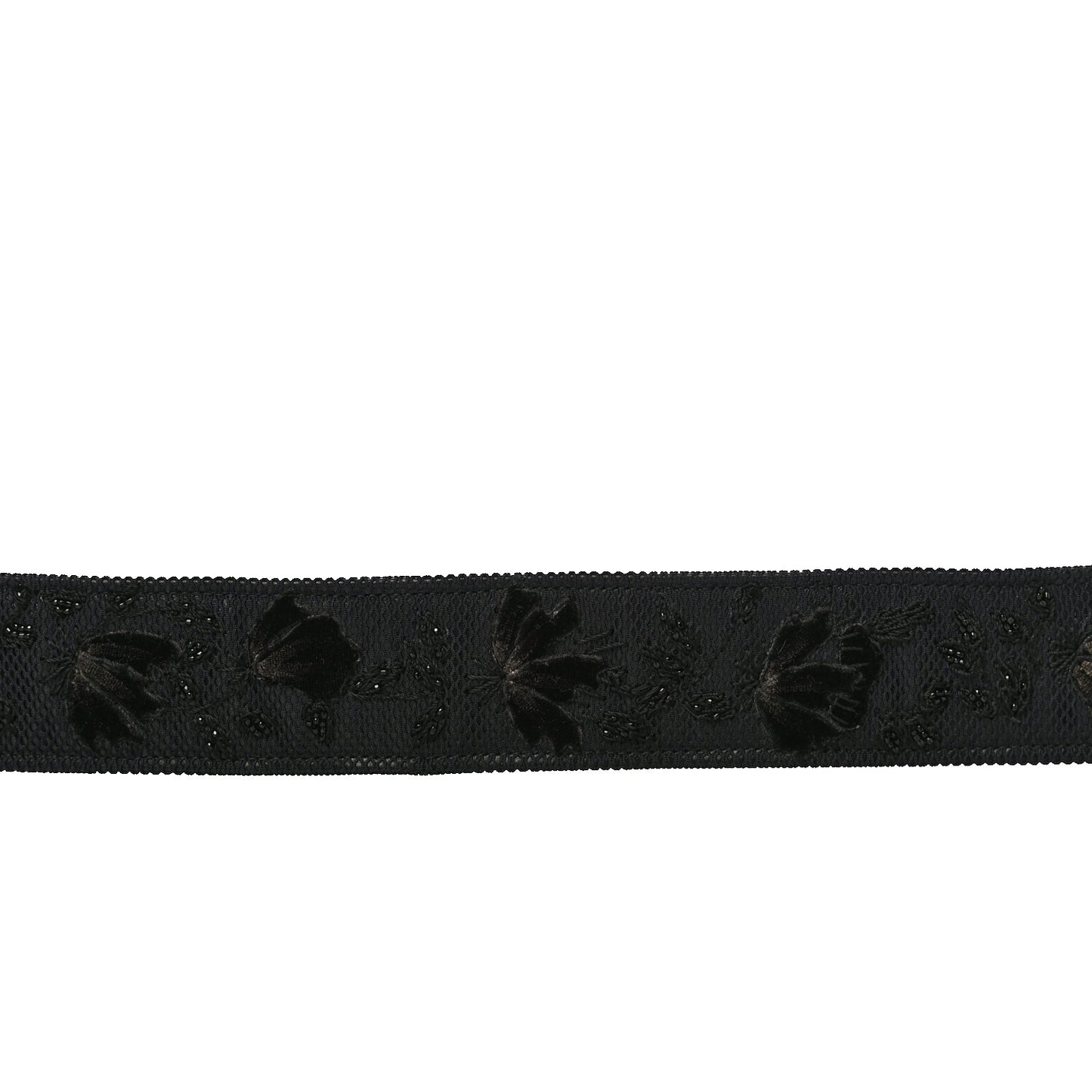 Lambskin Canvas Embroidered Shoulder Strap Black