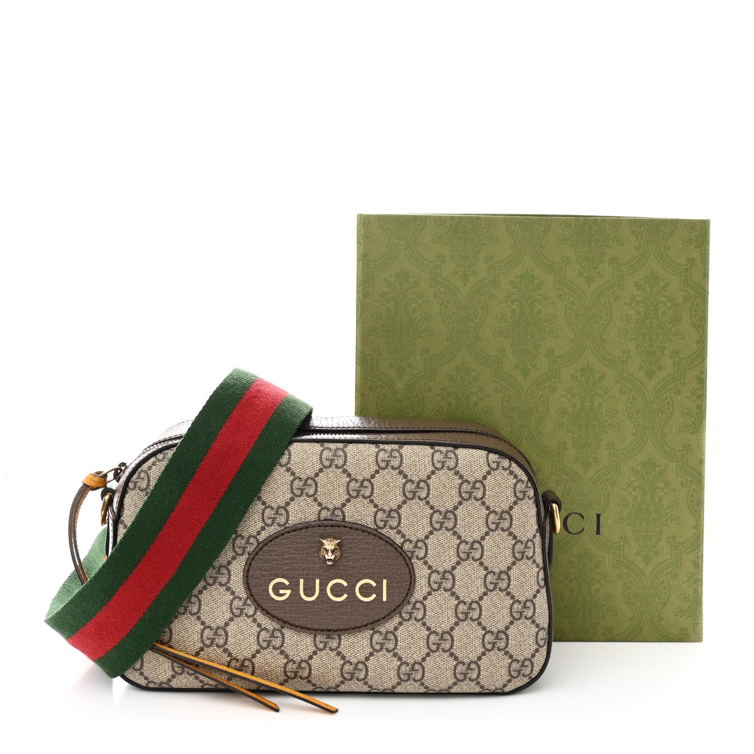 Gucci GG Supreme Monogram Web Neo Vintage Shoulder Bag Beige New Acero Crop 13 of 13
