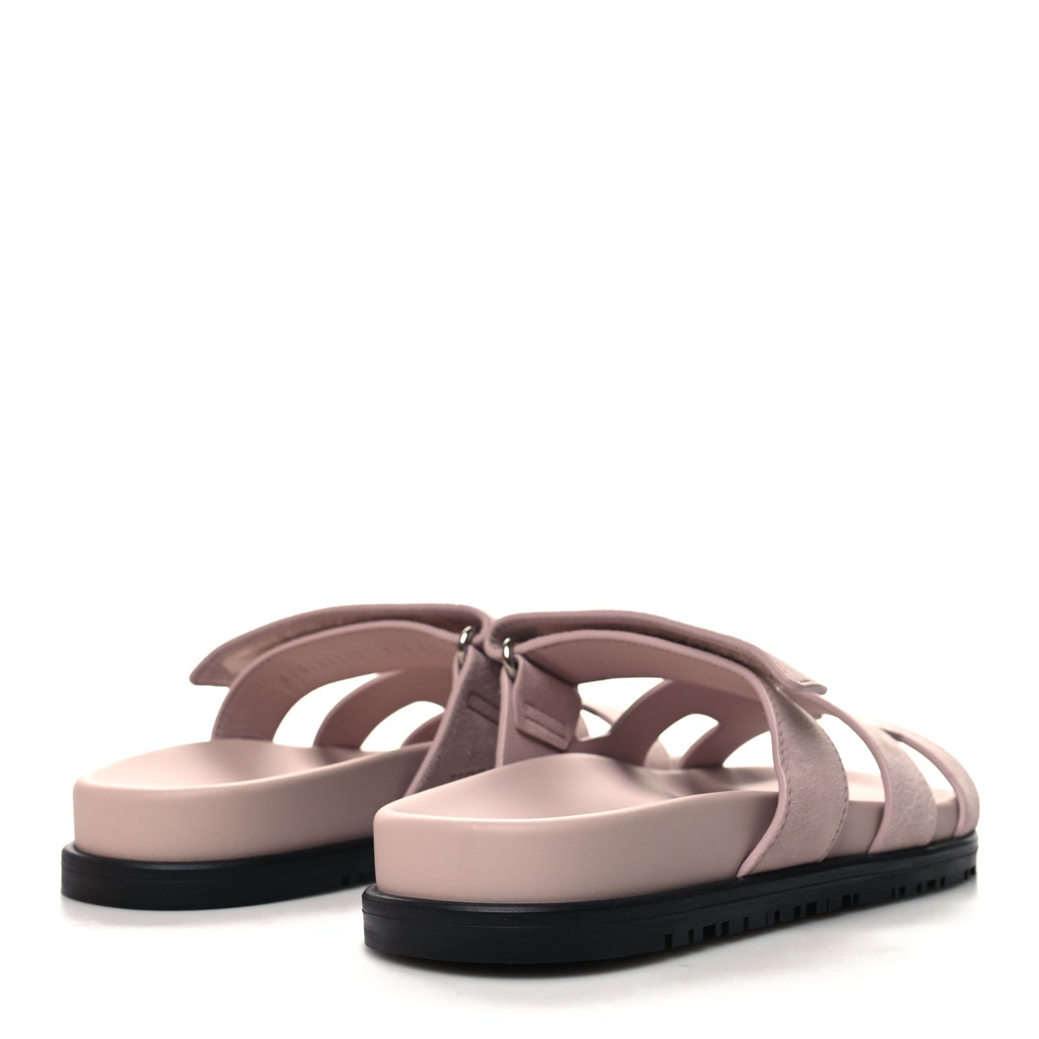 Hermes Suede Goatskin Womens Chypre Sandals 35.5 Rose Porcelaine 4 of 9