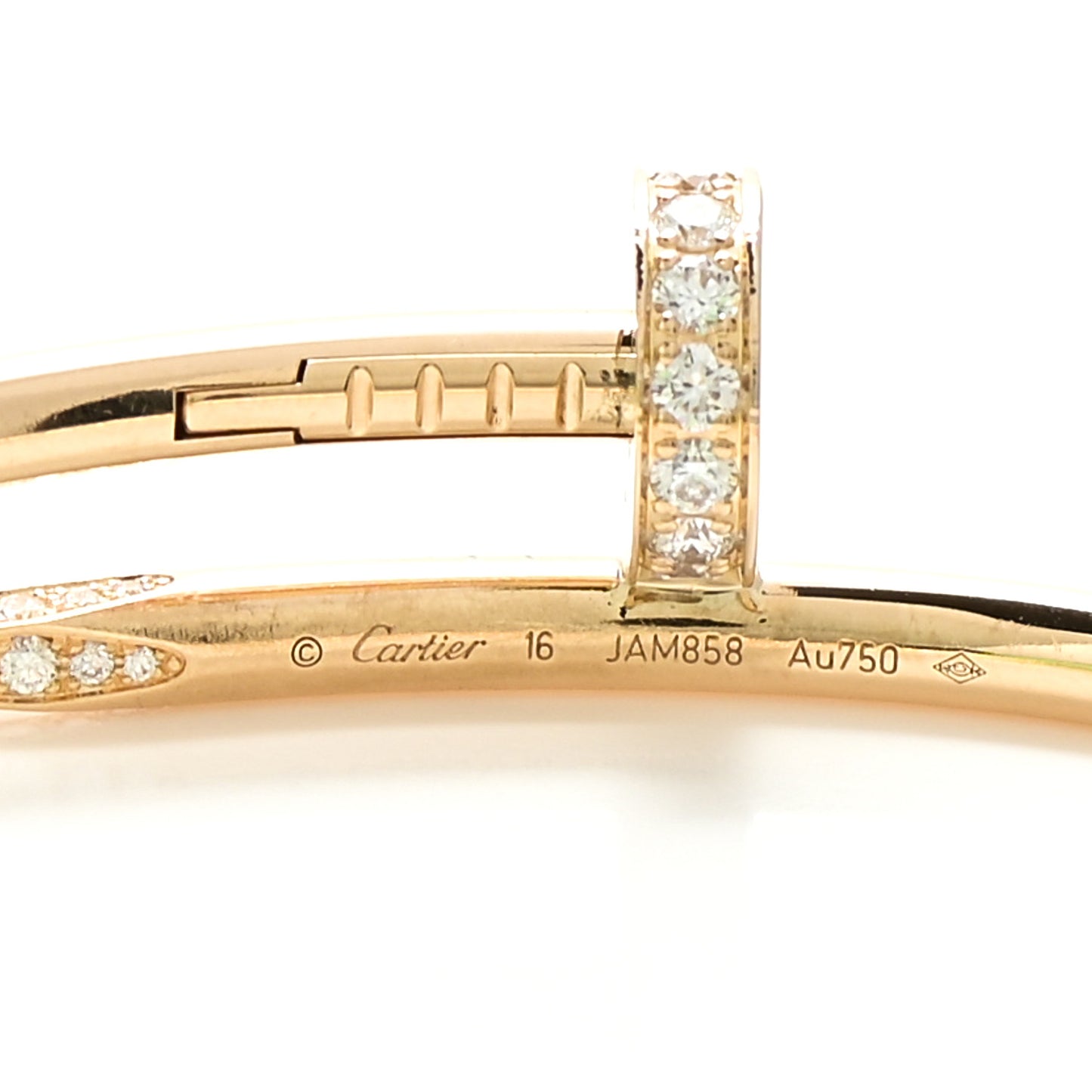 18K Yellow Gold Diamond Juste Un Clou Bracelet 16