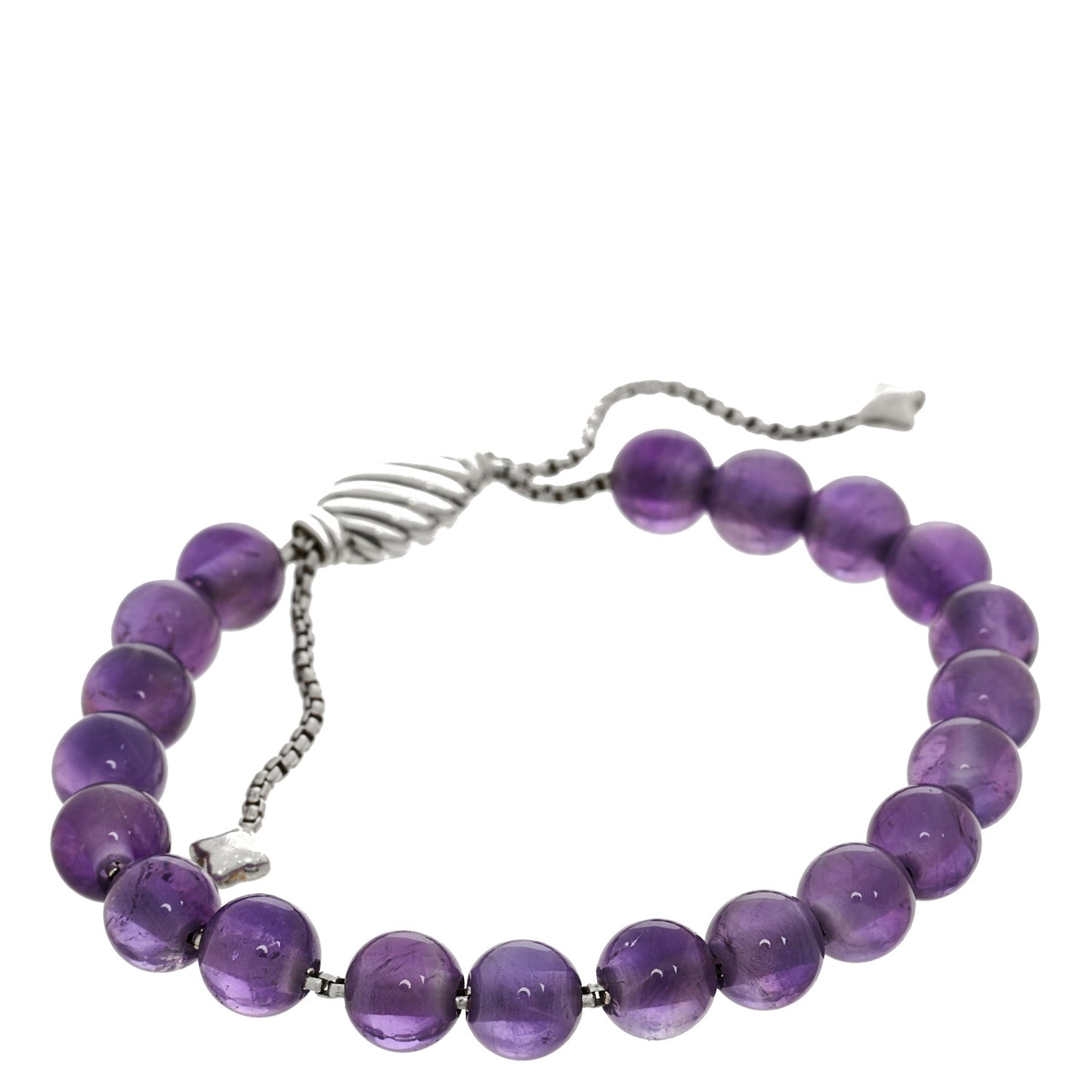 Sterling Silver Amethyst 8mm Spiritual Beads Bracelet