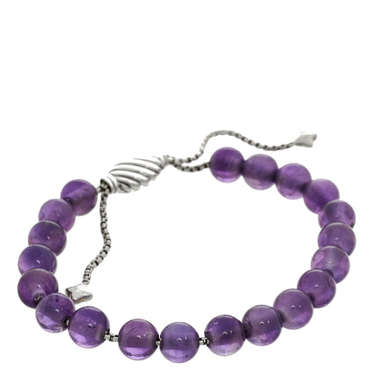 David Yurman Sterling Silver Amethyst 8mm Spiritual Beads Bracelet 1 of 3