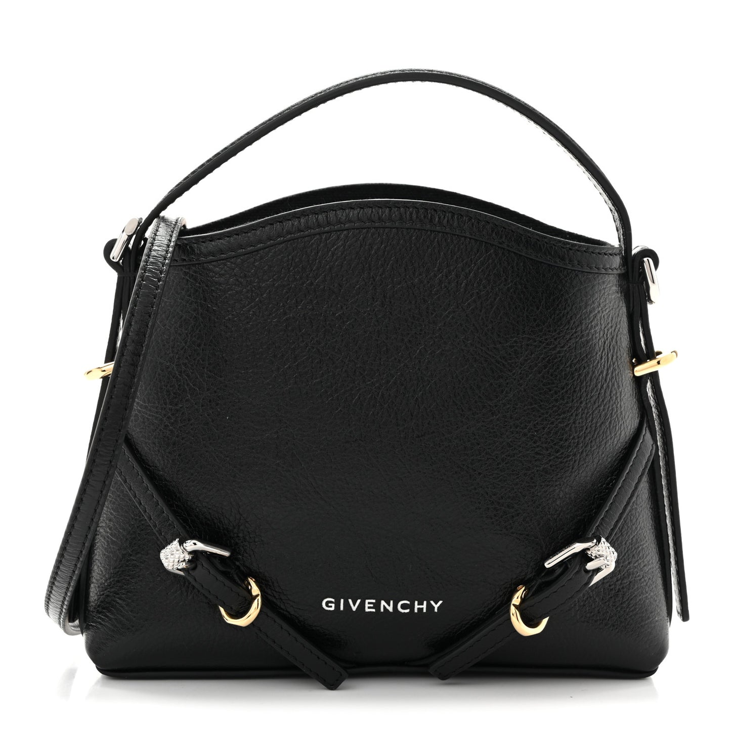 Tumbled Calfskin Nano Voyou Bag Black