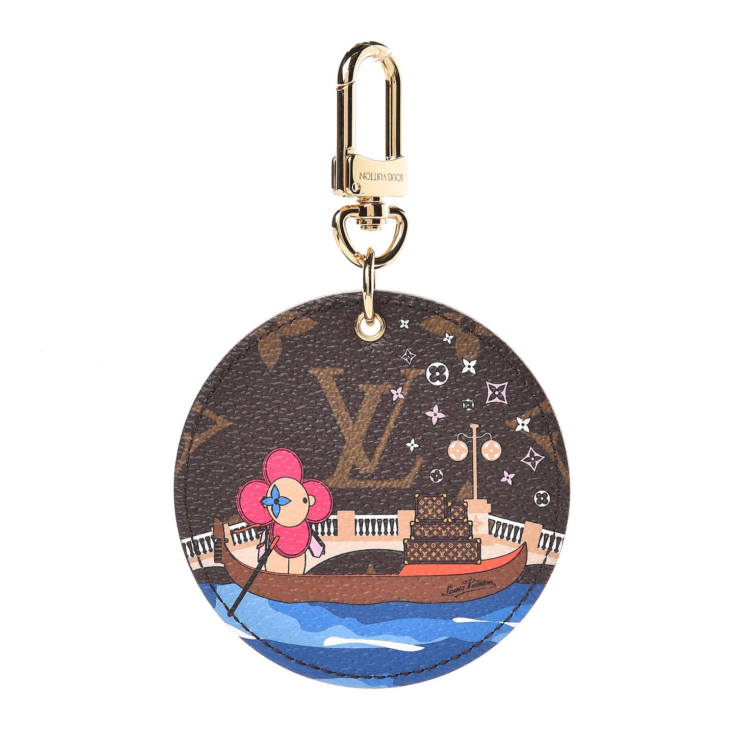 Monogram 2019 Christmas Animation Venice Bag Charm Key Ring Blue