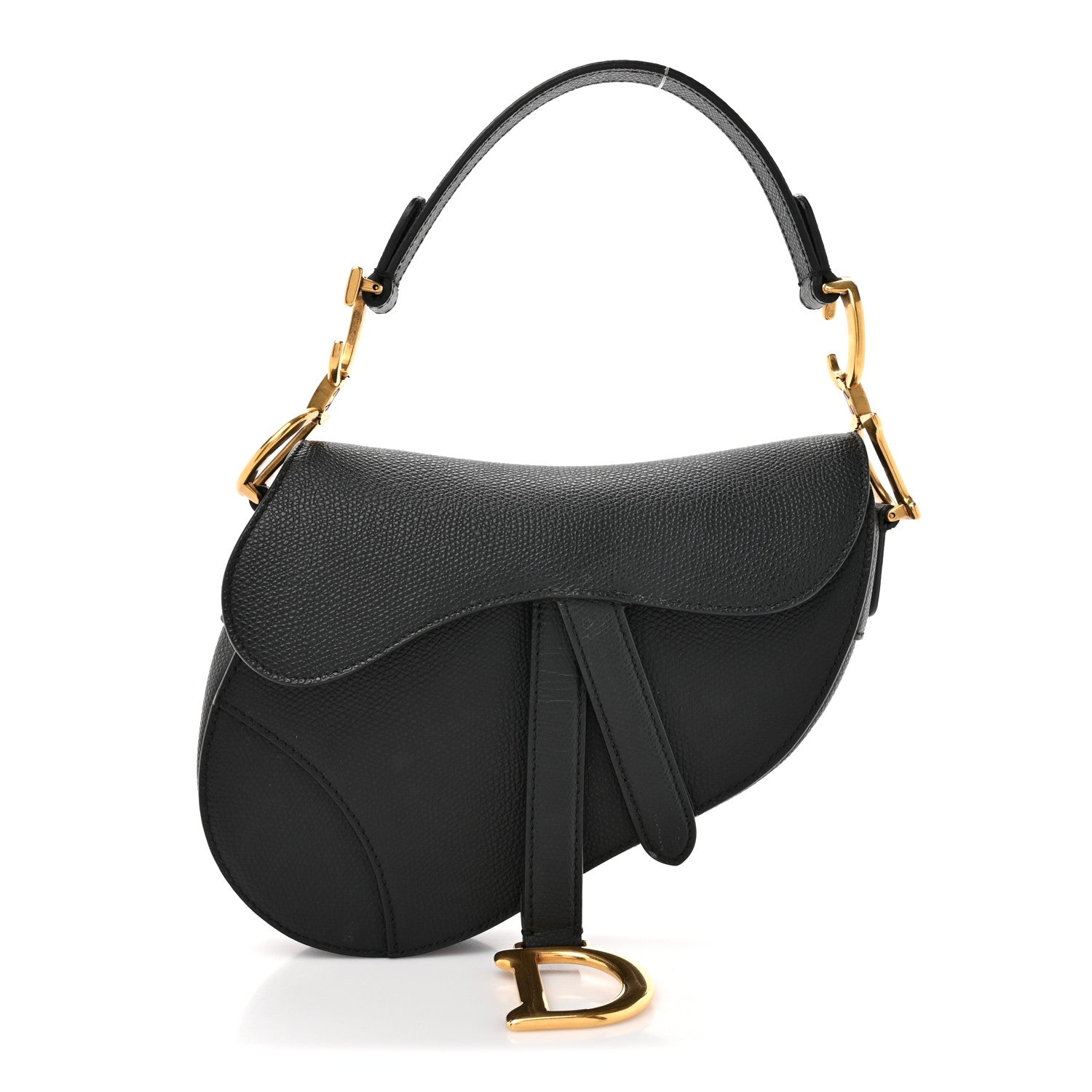 Christian Dior Grained Calfskin Mini Saddle Bag Black 1 of 12