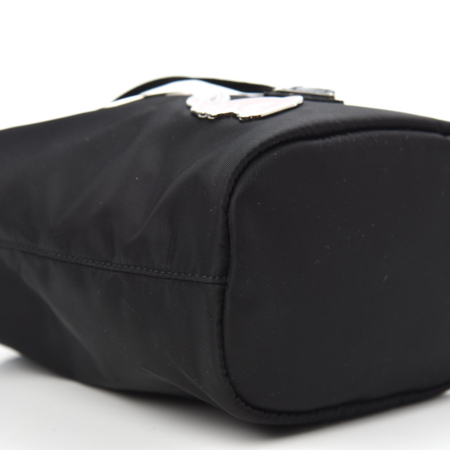 Prada Tessuto Nylon Saffiano Smalto Bucket Wristlet Black 7 of 8