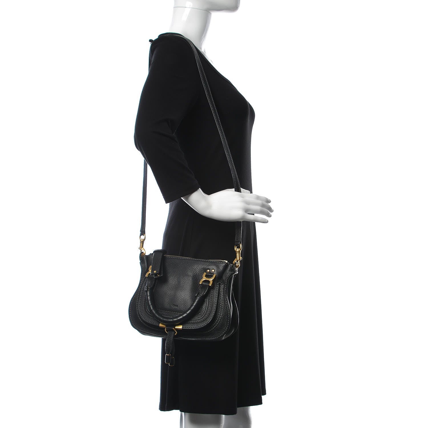 Chloe Calfskin Baby Marcie Satchel Black 2 of 9