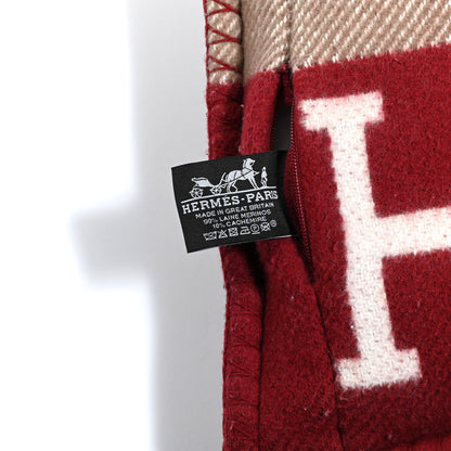Hermes Wool Cashmere Avalon III Pillow PM Ecru Rouge 3 of 3