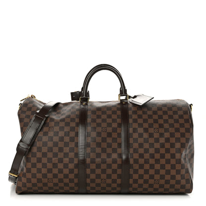 Louis Vuitton Damier Ebene Keepall Bandouliere 55 1 of 15
