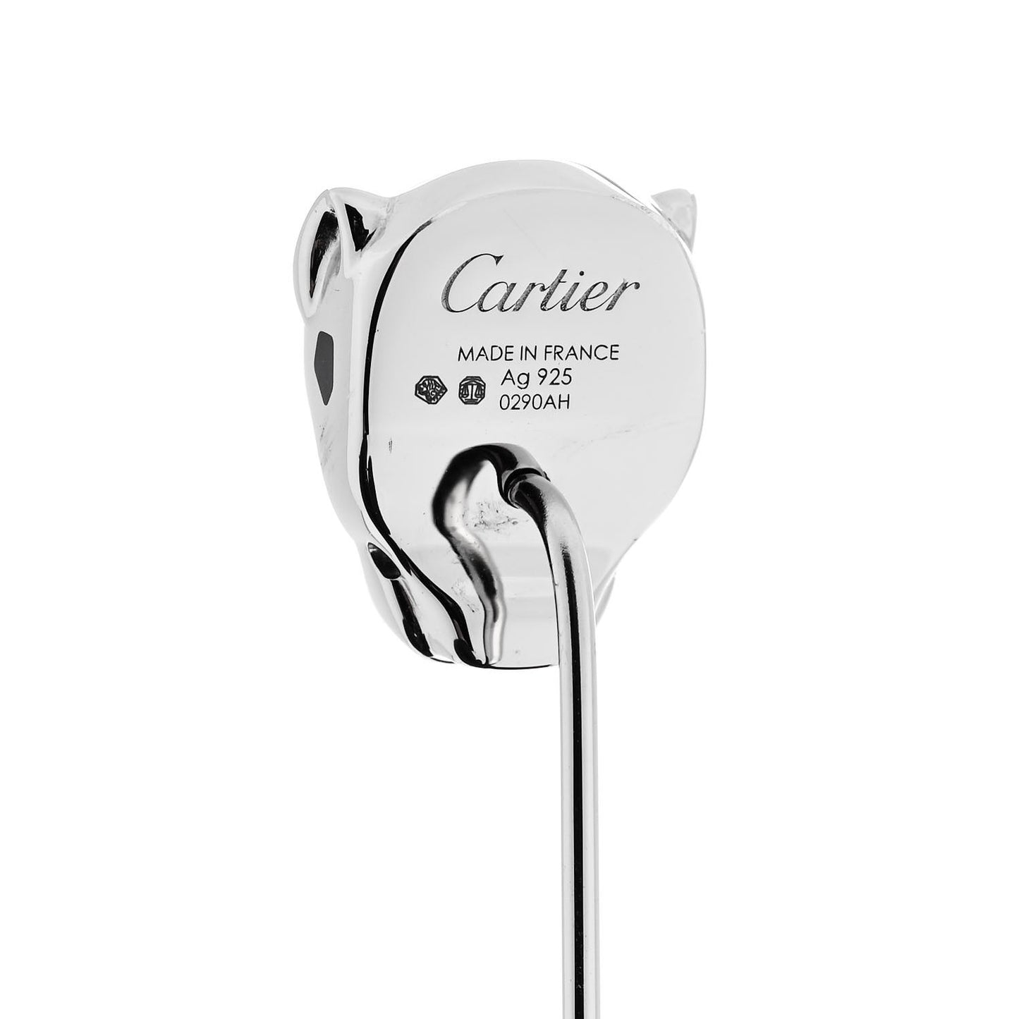 Sterling Silver Lacquer Panthere de Cartier Tie Pin
