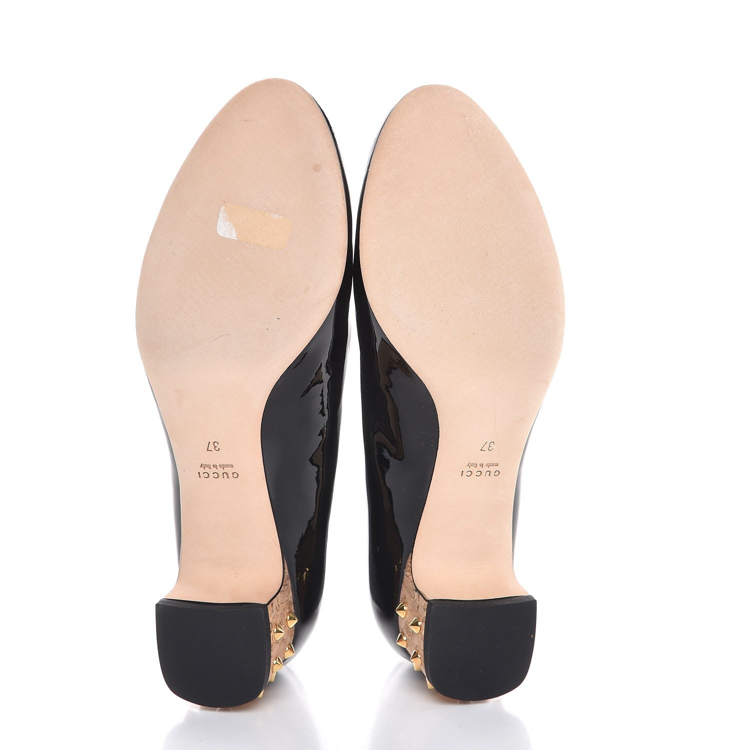 Gucci Patent Studded Cord Jacquelyne Pumps 37 Black 5 of 8