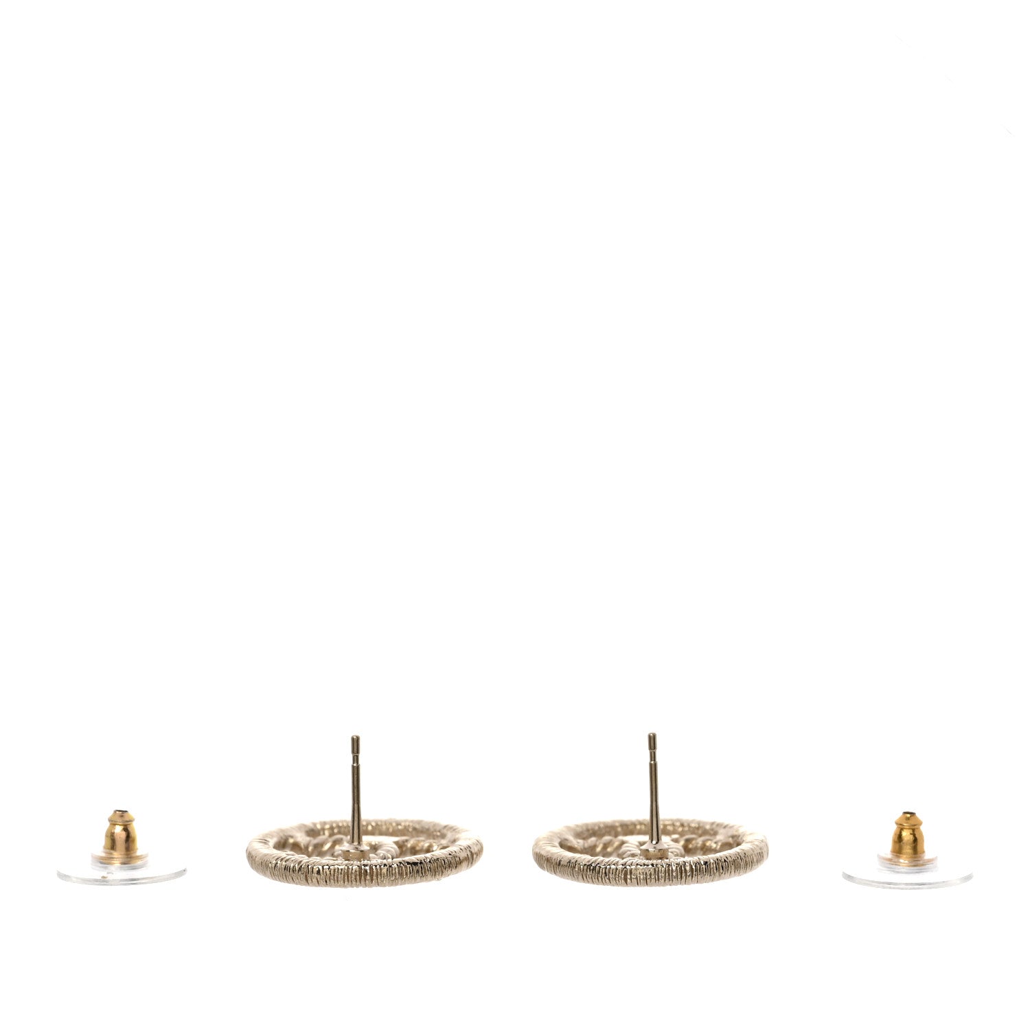 Chanel CC Round Rope Earrings Gold Gold 3 of 5