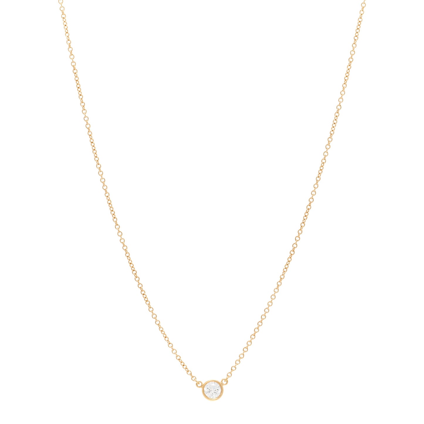 18K Yellow Gold Diamond .21ct Elsa Peretti Diamonds by the Yard Pendant Necklace