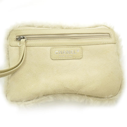 Chanel Suede Sherpa Shoulder Bag w Cosmetic Pouch 8 of 9