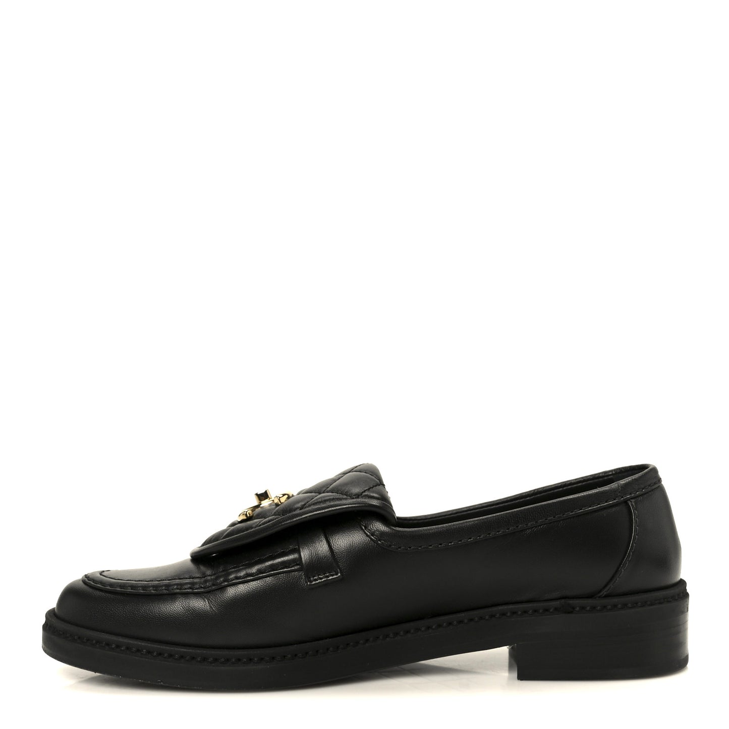 Lambskin Quilted CC Turnlock Loafers 38.5 Black