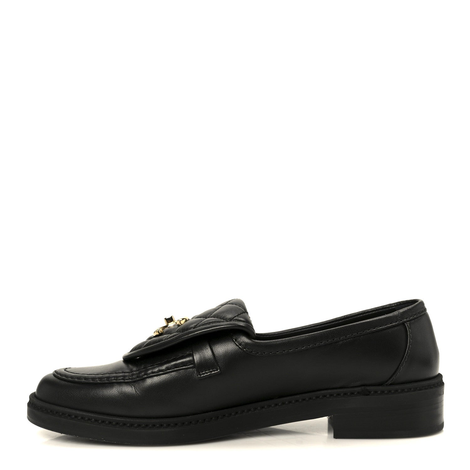 Chanel Lambskin Quilted CC Turnlock Loafers 38.5 Black 1 of 11