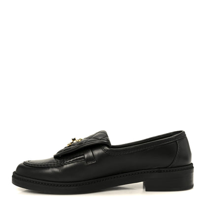Chanel Lambskin Quilted CC Turnlock Loafers 38.5 Black 1 of 11