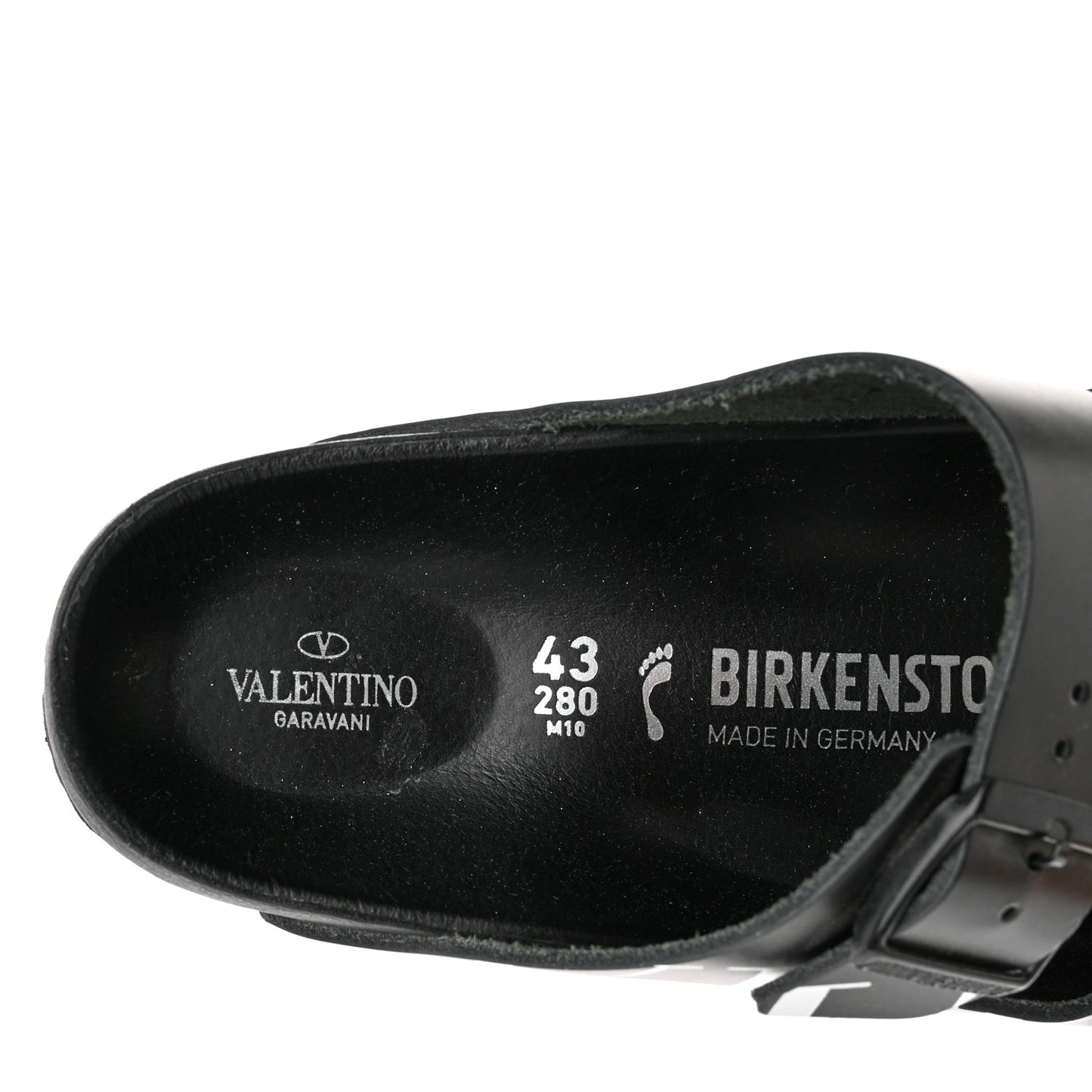 Calfskin VLTN Birkenstock Slide Sandals 43 Black