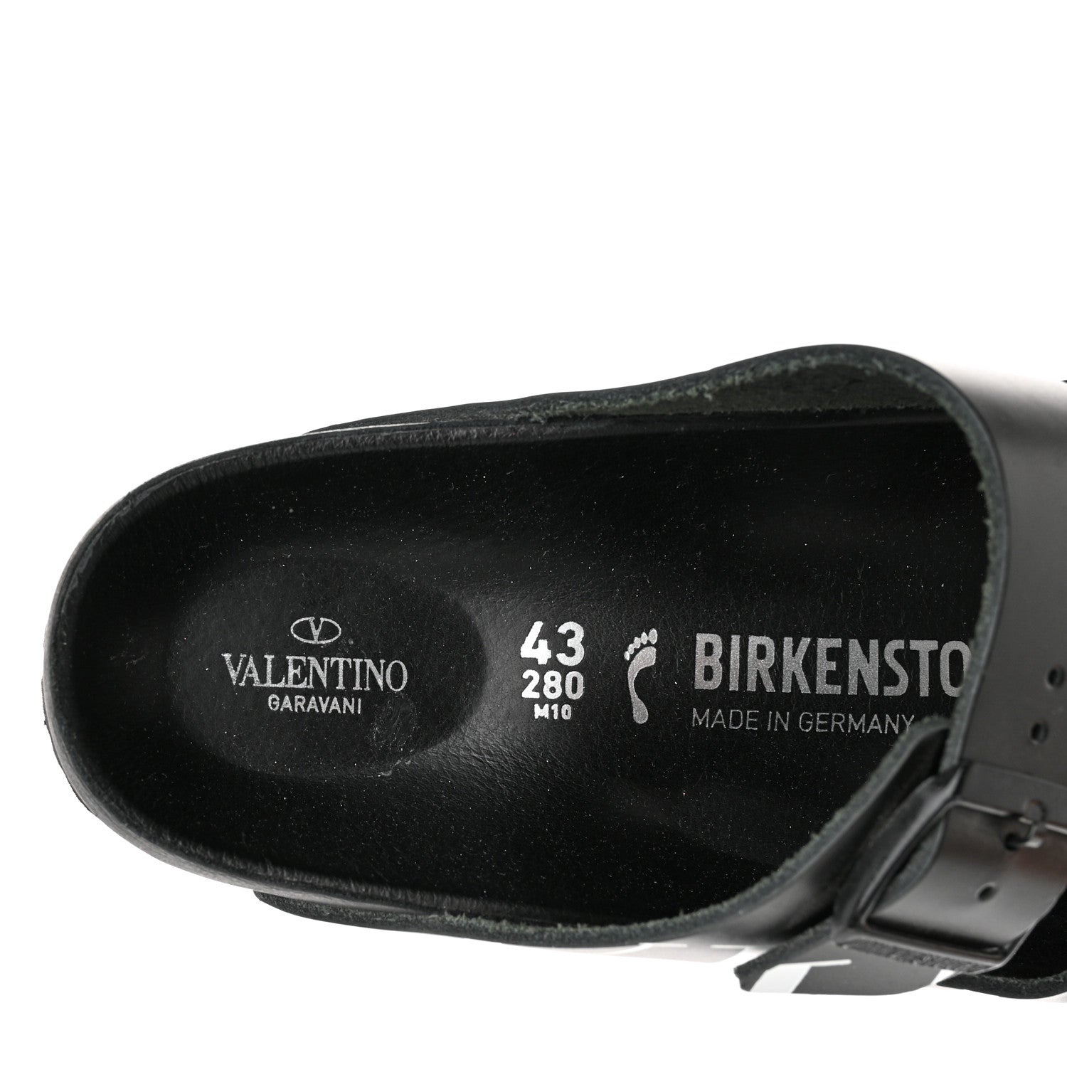 Valentino Garavani Calfskin VLTN Birkenstock Slide Sandals 43 Black 5 of 11