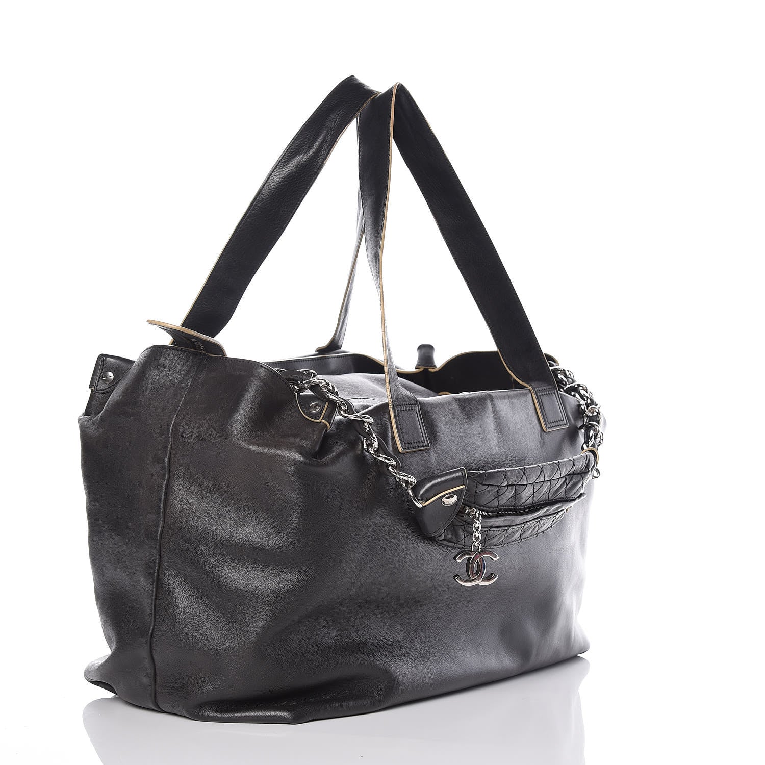 Chanel Calfskin CC Duffel Bag Black 5 of 17