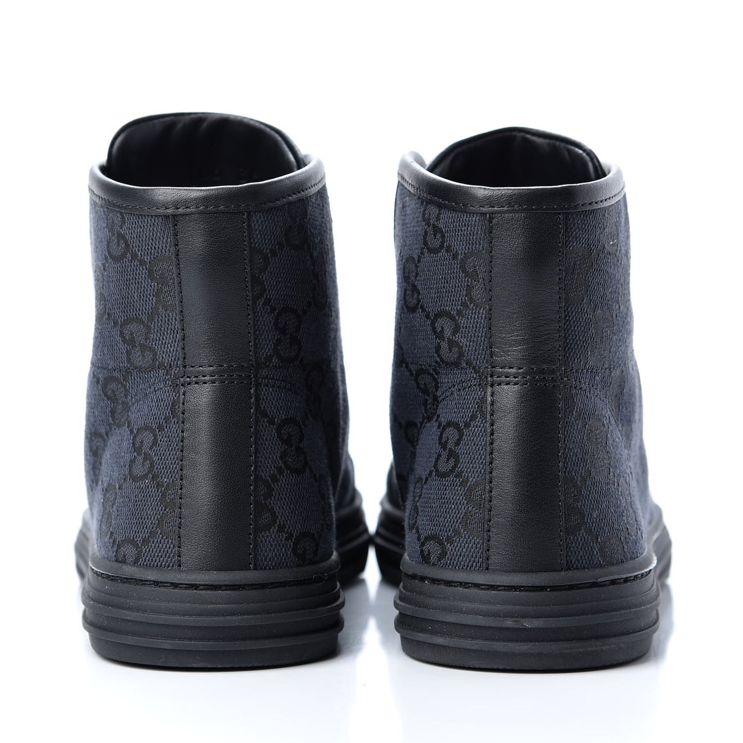 Monogram High Top Sneakers 36 Black