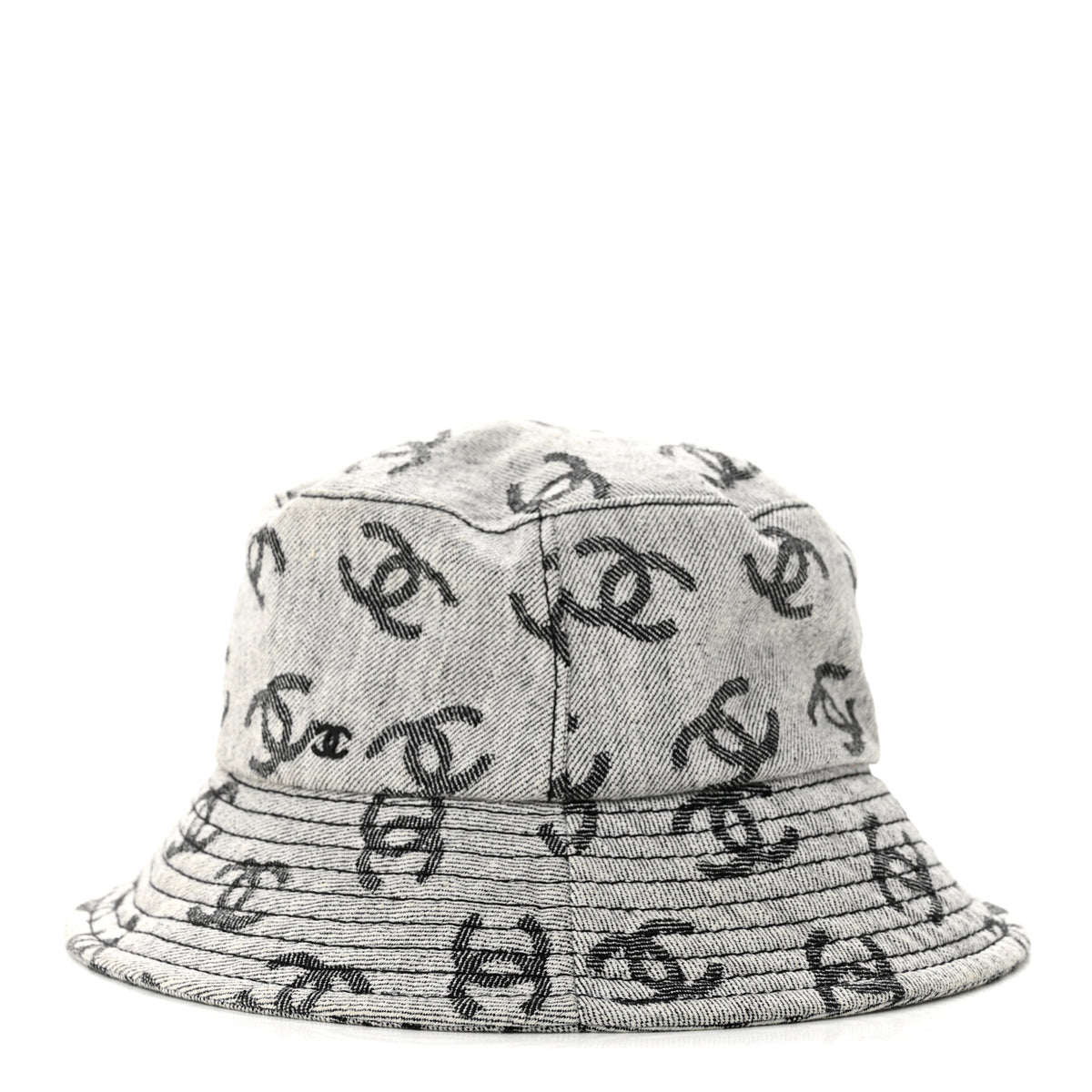 Chanel Denim CC Bucket Hat M White Black 4 of 10
