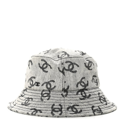 Chanel Denim CC Bucket Hat M White Black 4 of 10