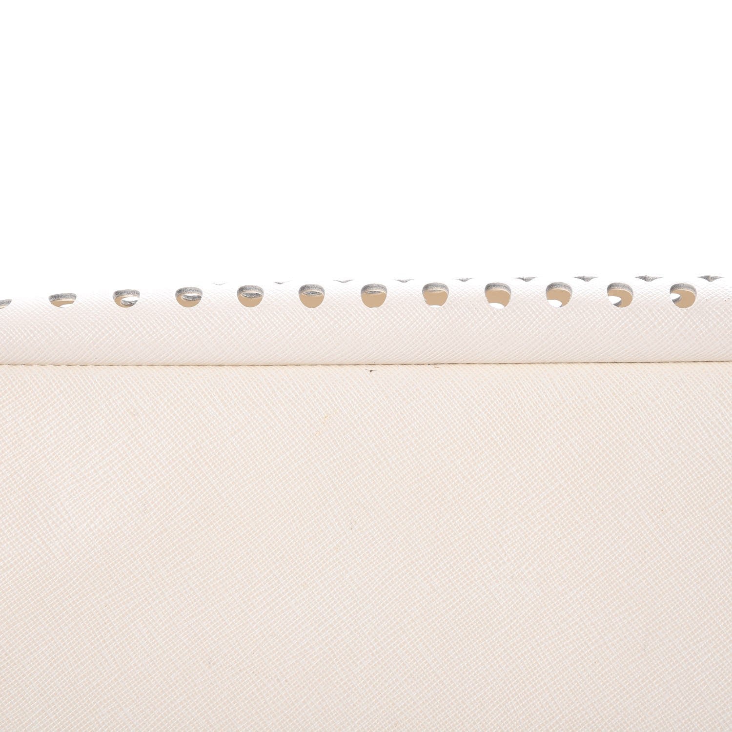 Prada Saffiano Perforated Zip Around Tote Talco 12 of 17