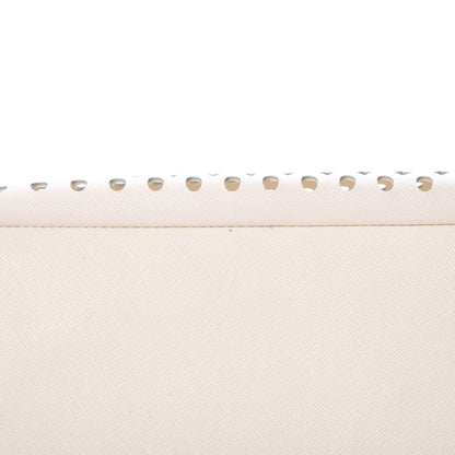 Prada Saffiano Perforated Zip Around Tote Talco 12 of 17