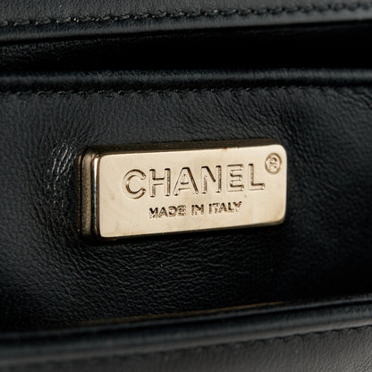 Chanel Calfskin Quilted Medium Chain Detail Boy Flap Black 6 of 10