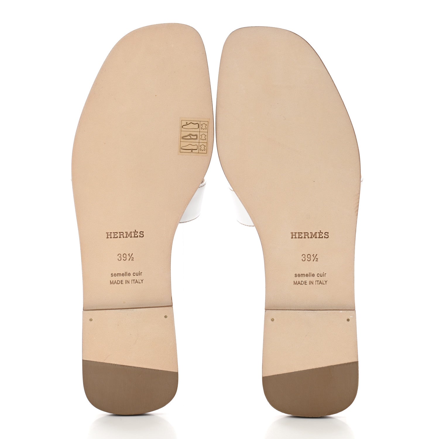 Hermes Box Calfskin Oran Sandals 39.5 White 5 of 9