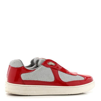 Prada Vitello Rubber Bike Mens America's Cup Sneakers 10.5 Rubino Argento 4 of 9